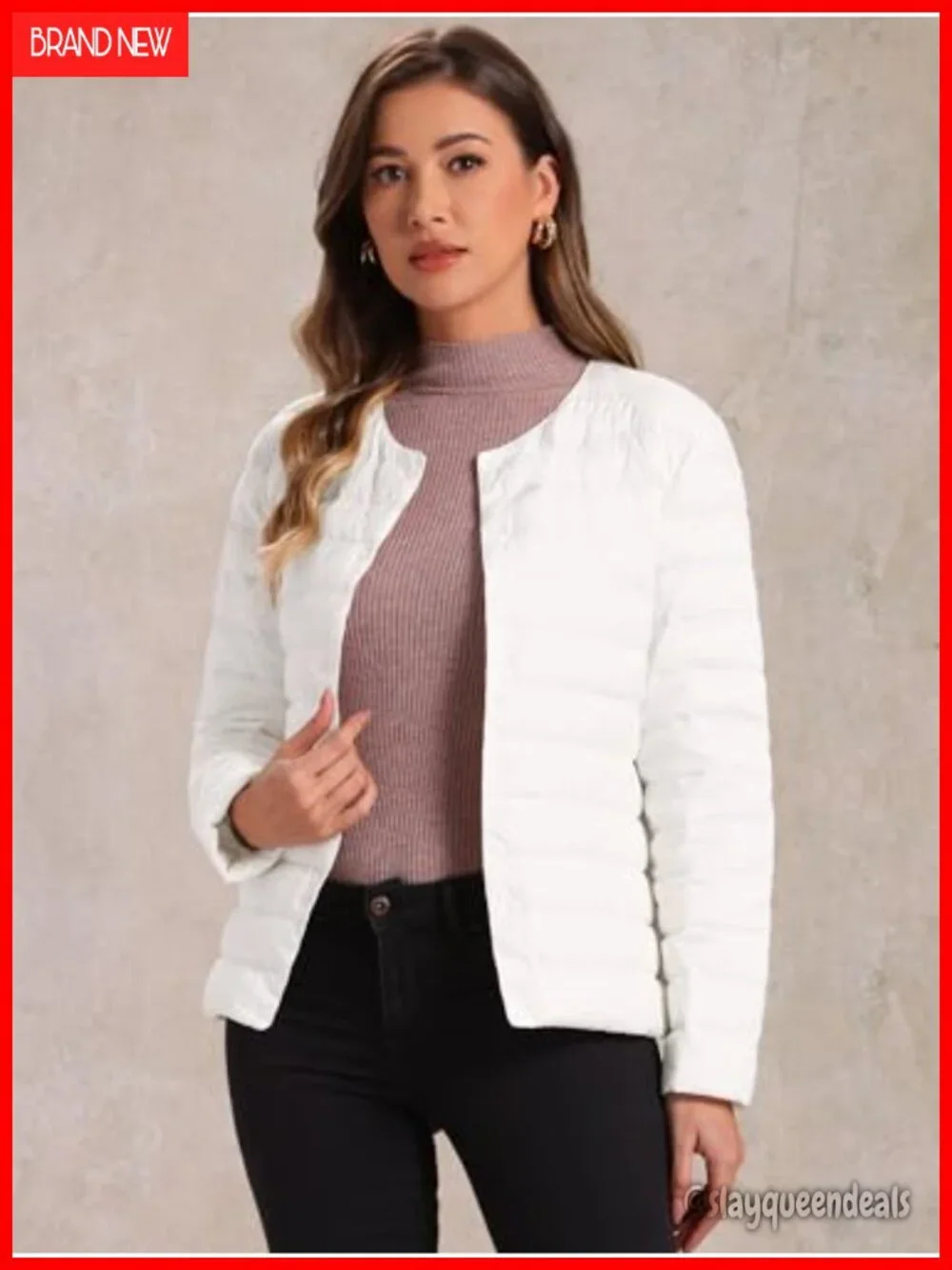 Lightweight Puffer Jacket Button Down Packable Long Sleeve Quilted Coat